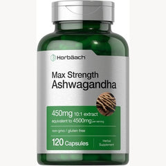 ASHWAGANDHA 4500MG P/S 120 CÁPSULAS | Estrés, Ansiedad, Sueño, Antiinflamatorio, Equilibrio hormonal.