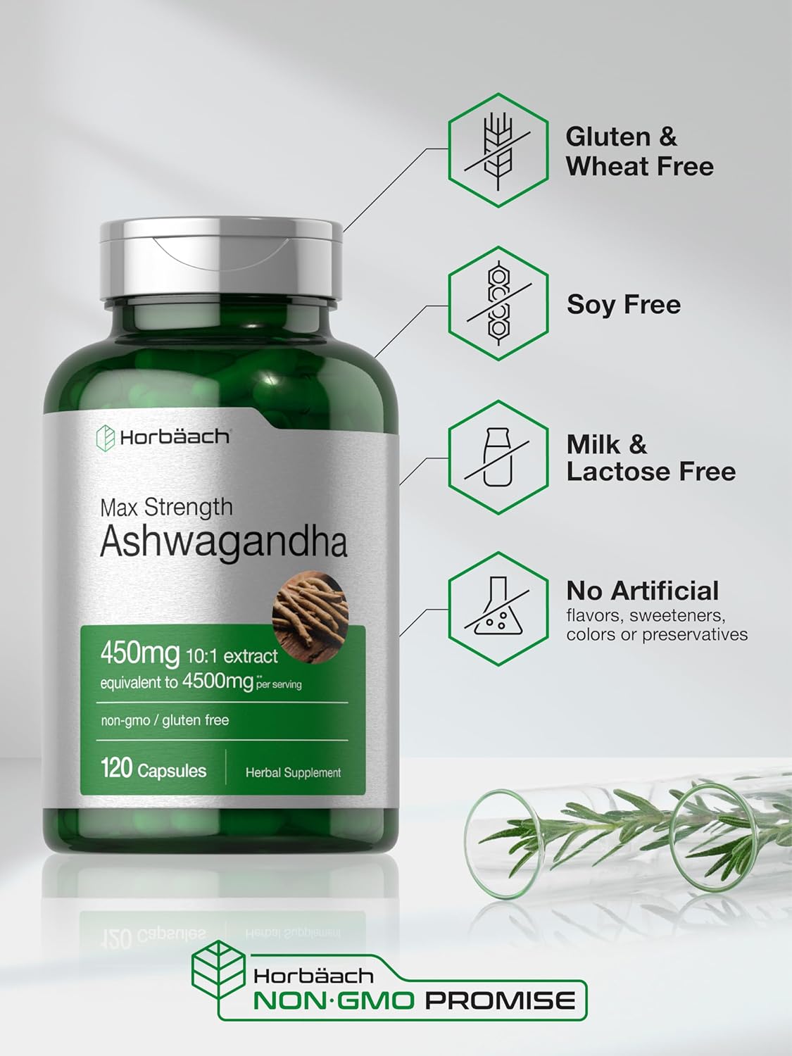 ASHWAGANDHA 4500MG P/S 120 CÁPSULAS | Estrés, Ansiedad, Sueño, Antiinflamatorio, Equilibrio hormonal.