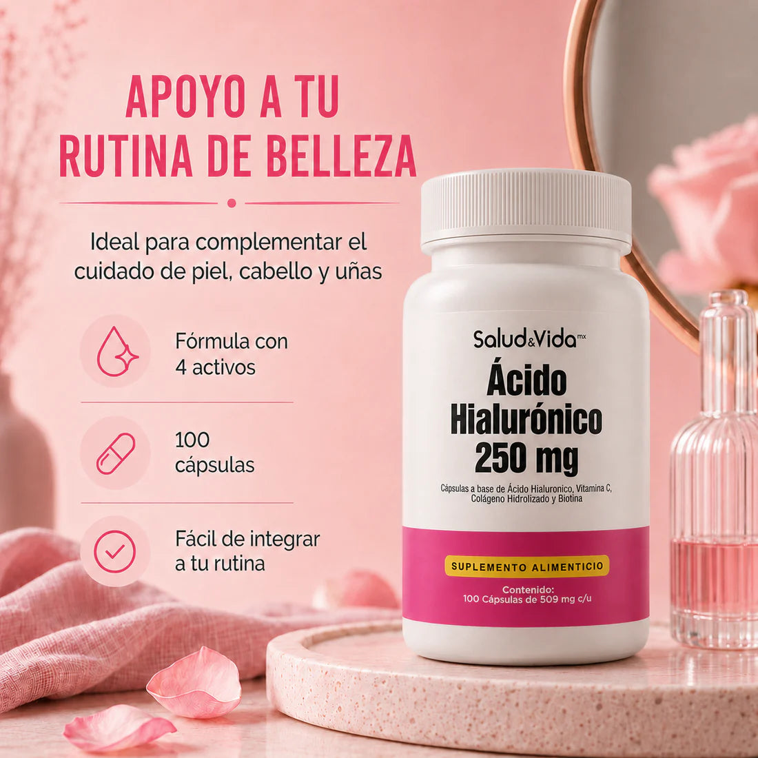 Ácido Hialurónico 250mg 100 cápsulas