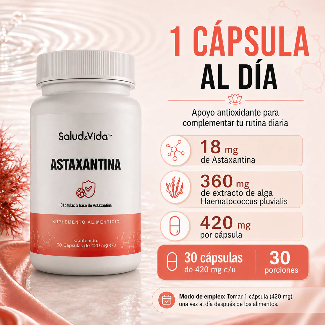 Astaxantina 30 Cápsulas