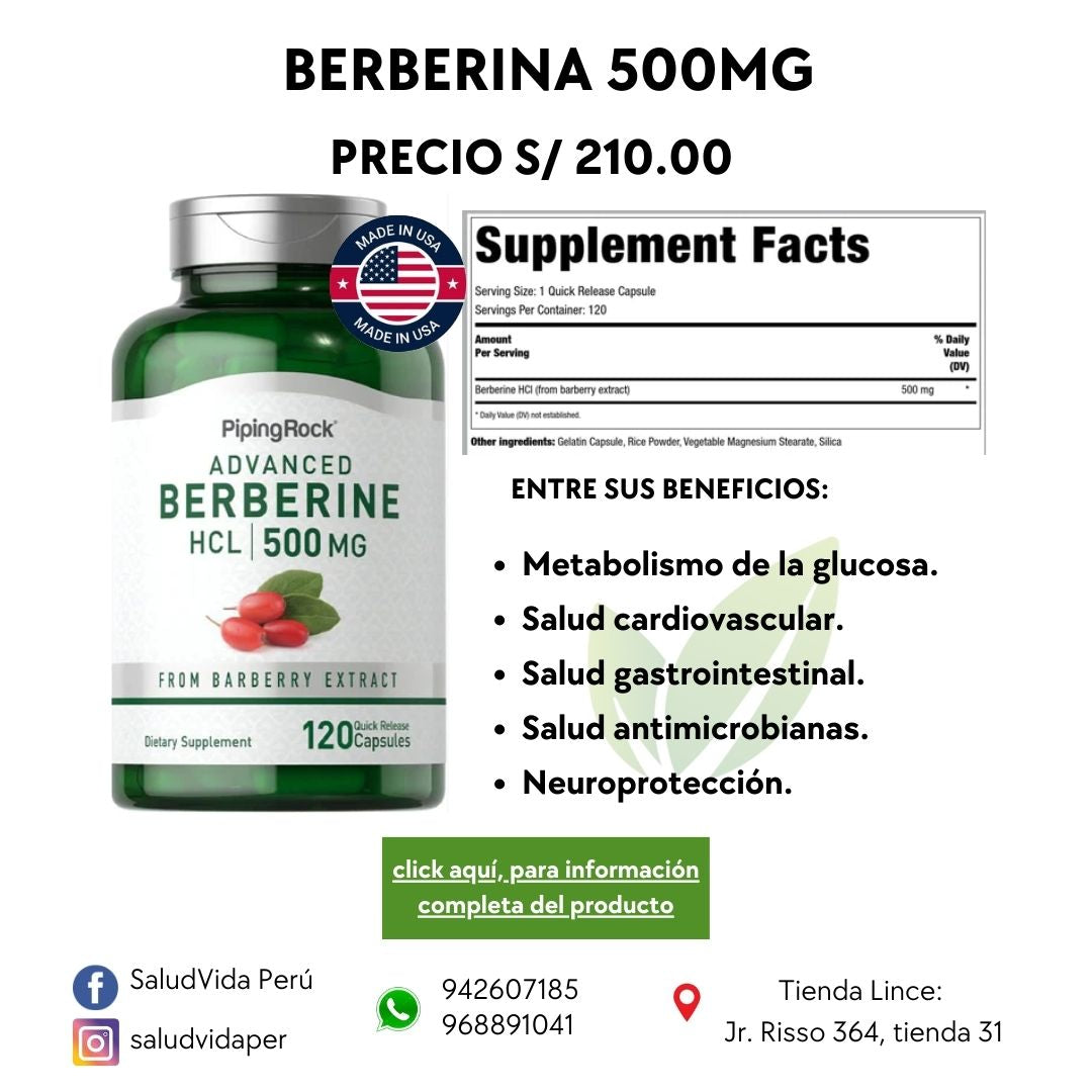 Berberina 500 mg | 120 cápsulas (copia)