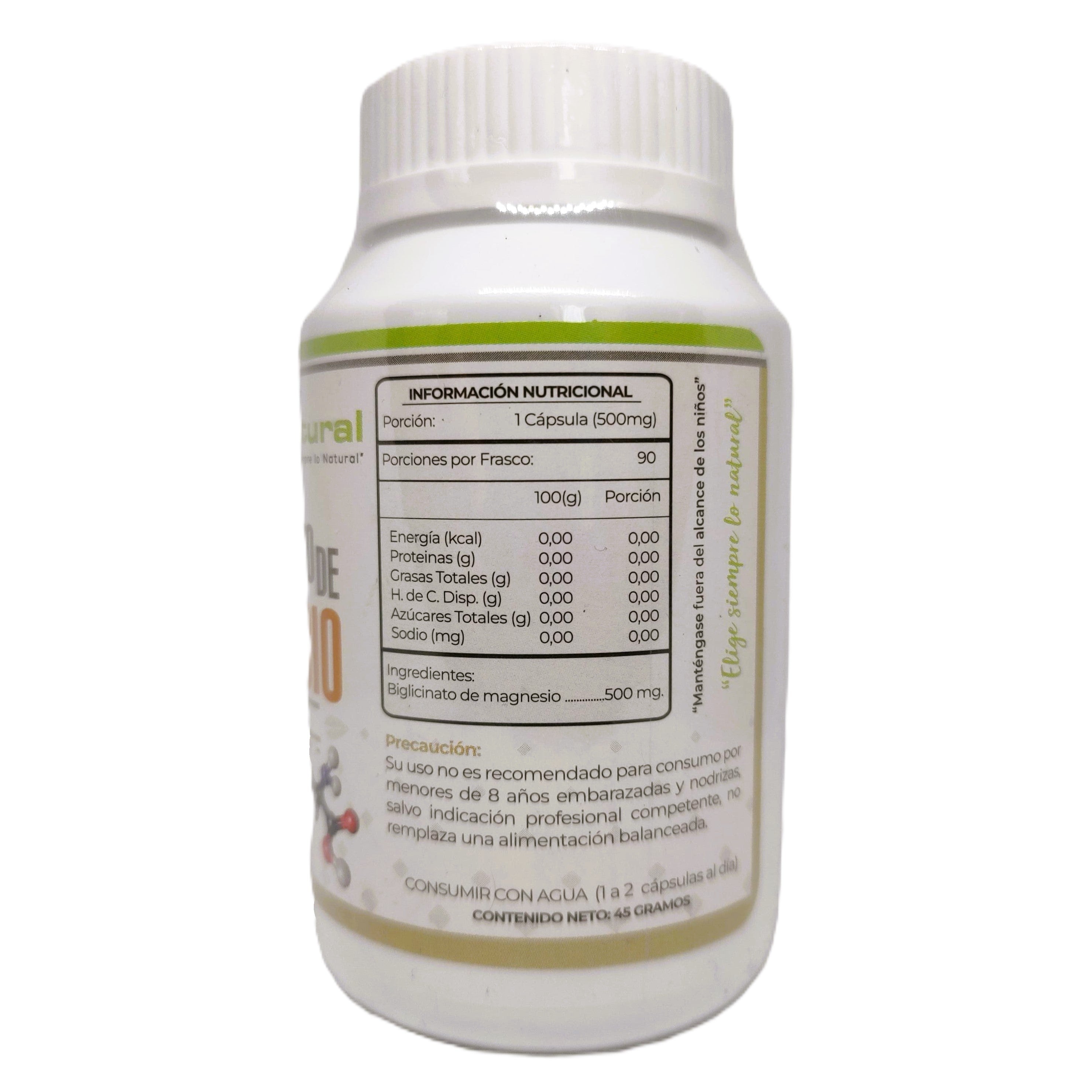 Bisglicinato de Magnesio 500mg. 90 cápsulas vegetales