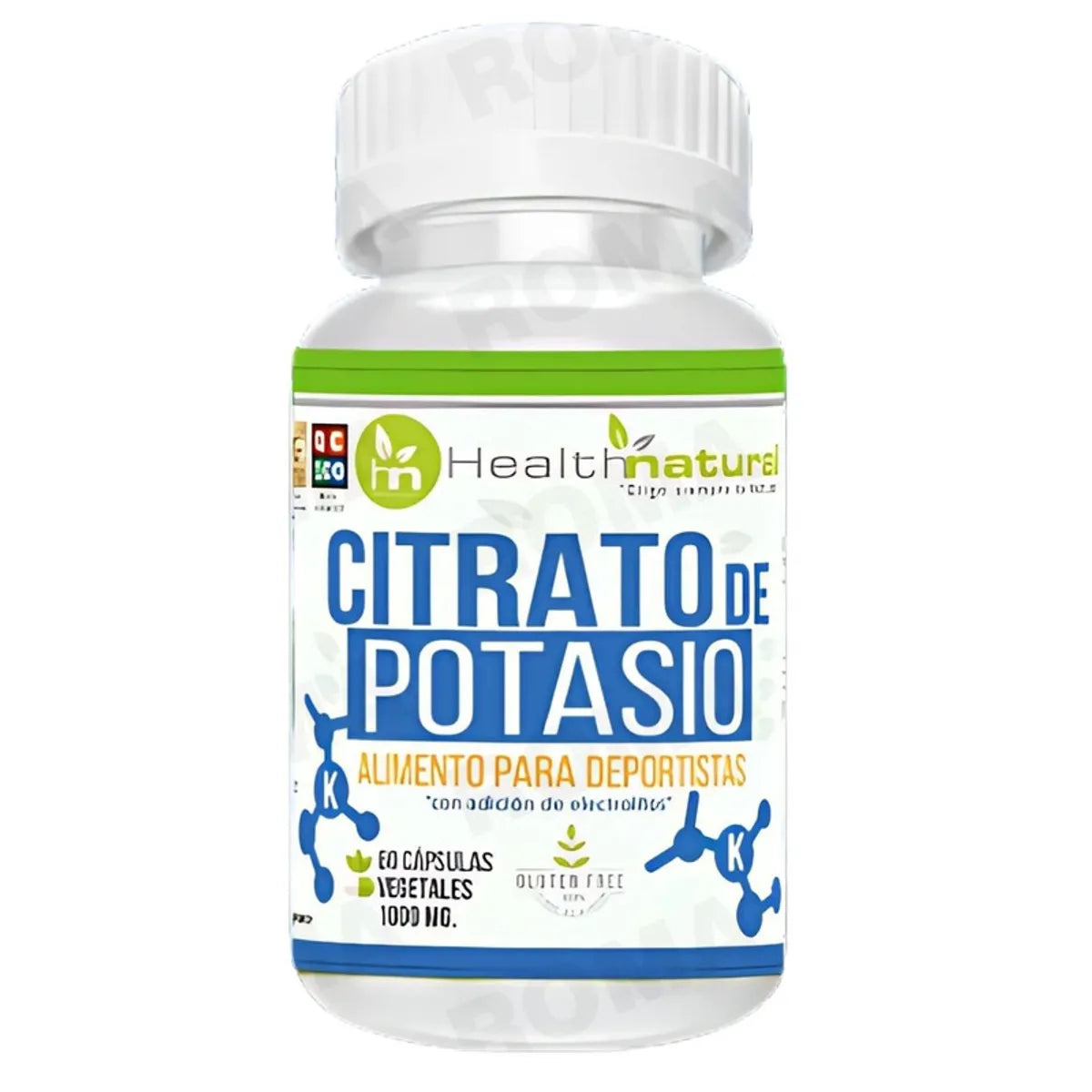 CITRATO DE POTASIO 60 CÁPSULAS 1000MG | Hidratación, Presión arterial, Calambres, Cálculos renales.