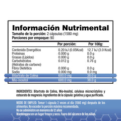 Colina e Inositol 180 Cápsulas