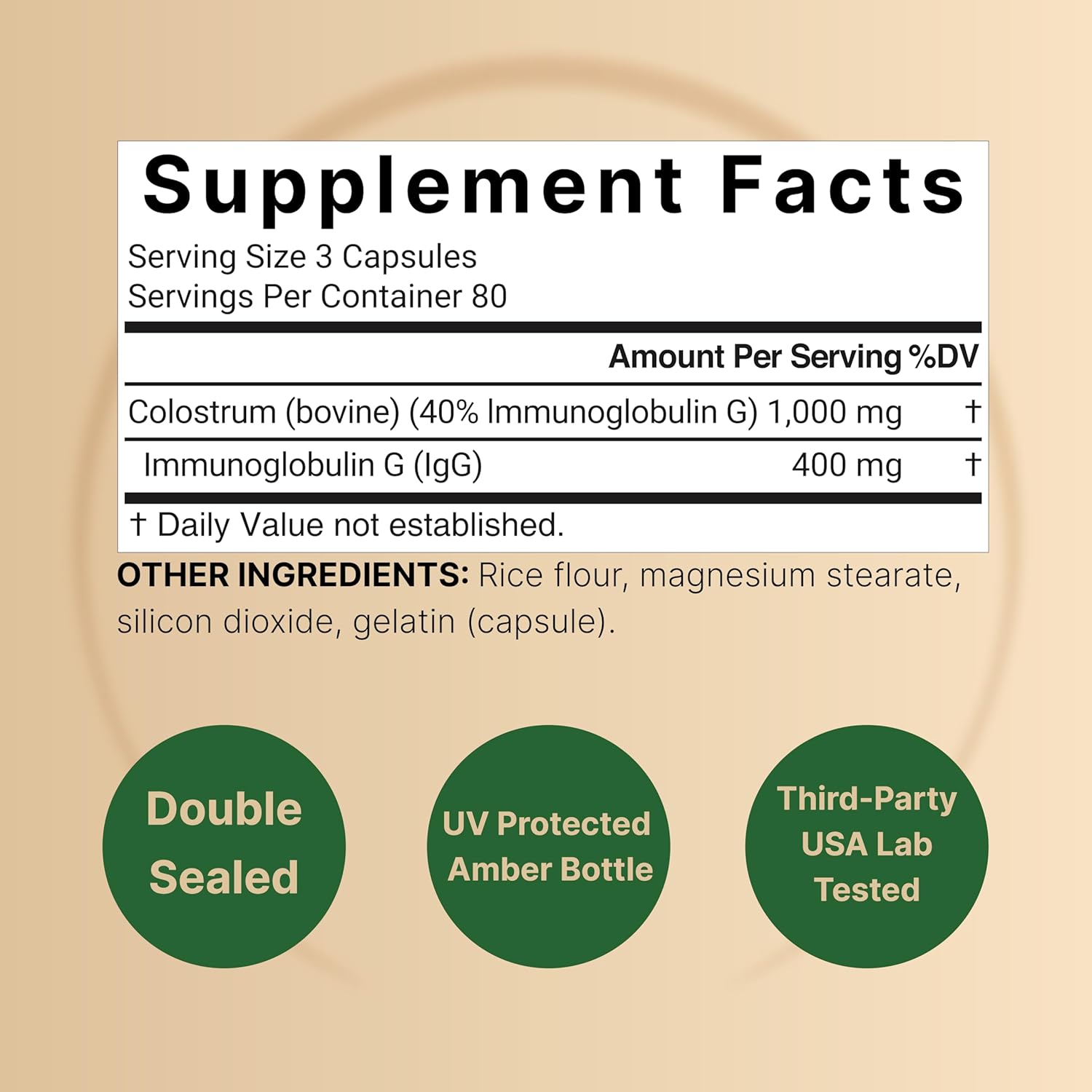 Colostrum 1000mg p/s 240 cápsulas