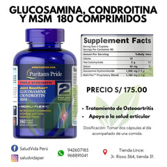 Glucosamina con condroitina & MSM (triple fuerza) 180 comprimidos recubiertos