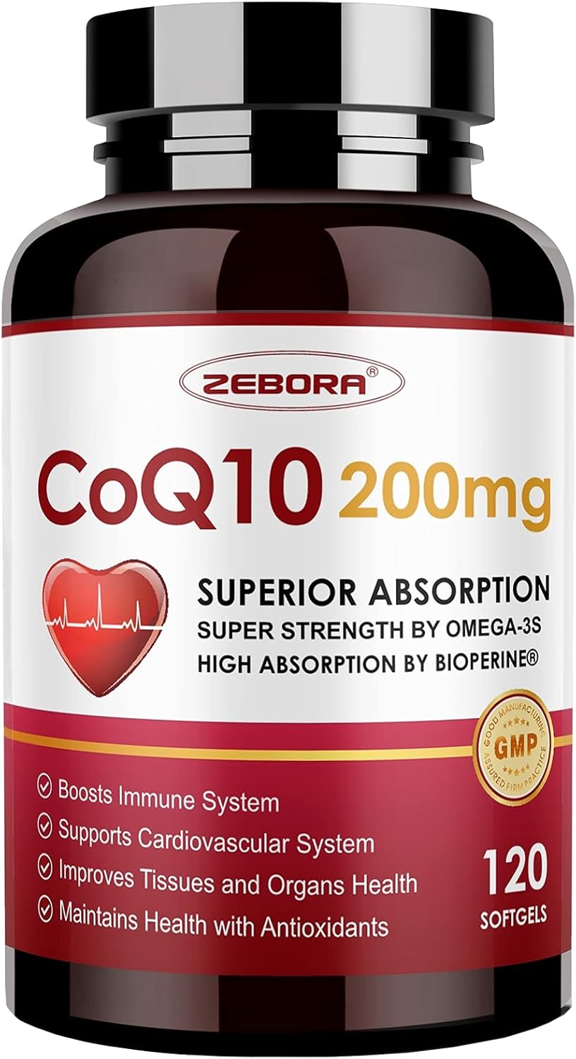 COQ-10 200MG. 120 CÁPSULAS | Presión arterial alta , Rendimiento físico, Antioxidante.