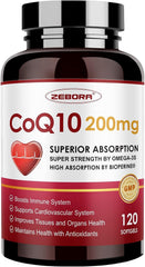 COQ-10 200MG. 120 CÁPSULAS | Presión arterial alta , Rendimiento físico, Antioxidante.