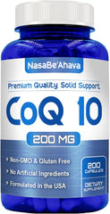 COQ-10 200mg. 200 cáps. | Presión arterial alta , Rendimiento físico, Antioxidante.