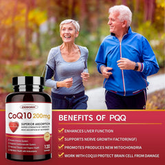 COQ-10 200MG. 120 CÁPSULAS | Presión arterial alta , Rendimiento físico, Antioxidante.