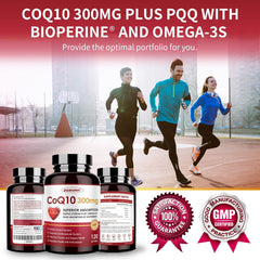 COQ-10 300MG. 120 CÁPSULAS | Presión arterial alta , Rendimiento físico, Antioxidante.