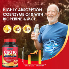 COQ-10 300MG. 120 CÁPSULAS | Presión arterial alta , Rendimiento físico, Antioxidante.