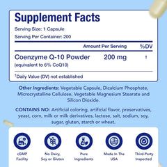 COQ-10 200mg. 200 cáps. | Presión arterial alta , Rendimiento físico, Antioxidante.