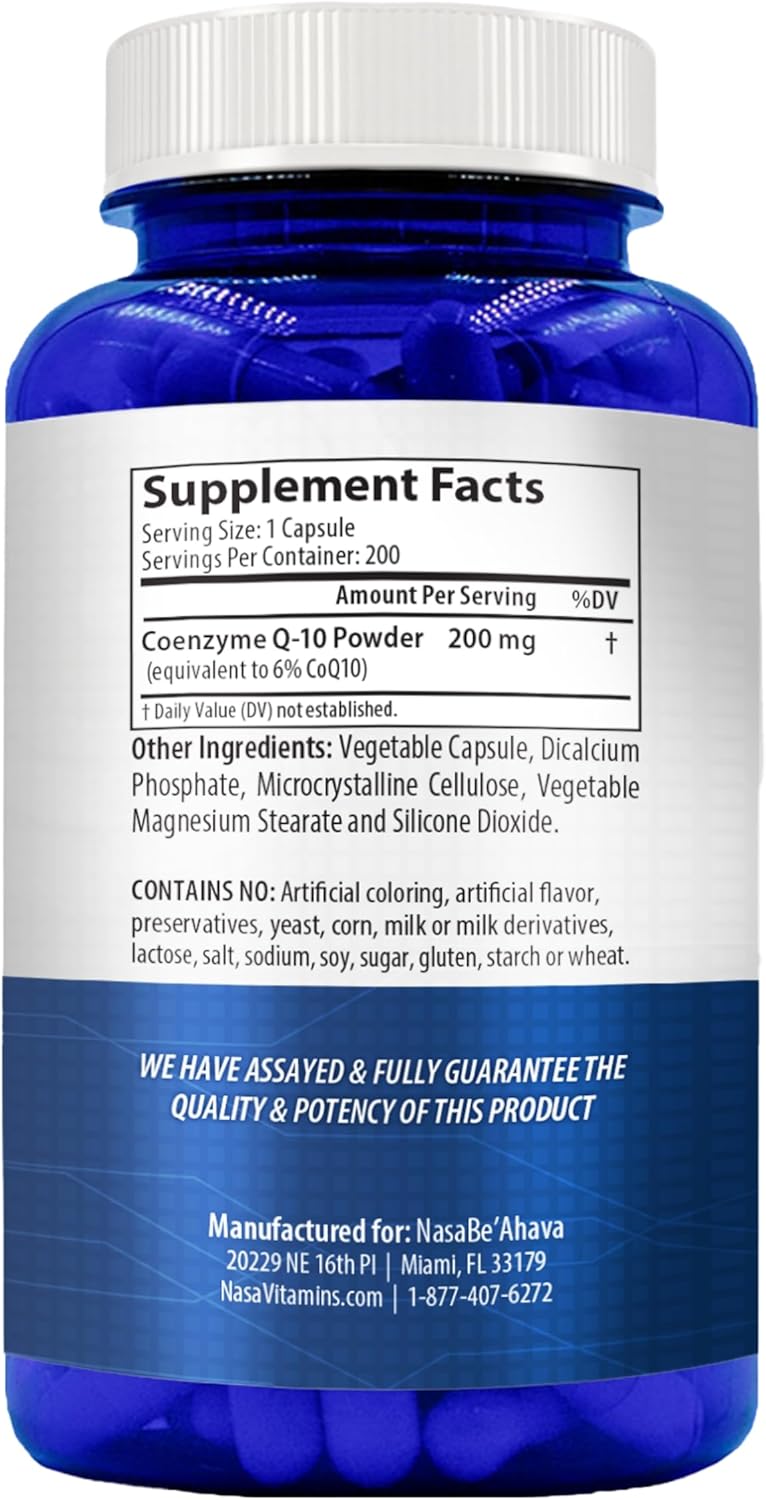 COQ-10 200mg. 200 cáps. | Presión arterial alta , Rendimiento físico, Antioxidante.