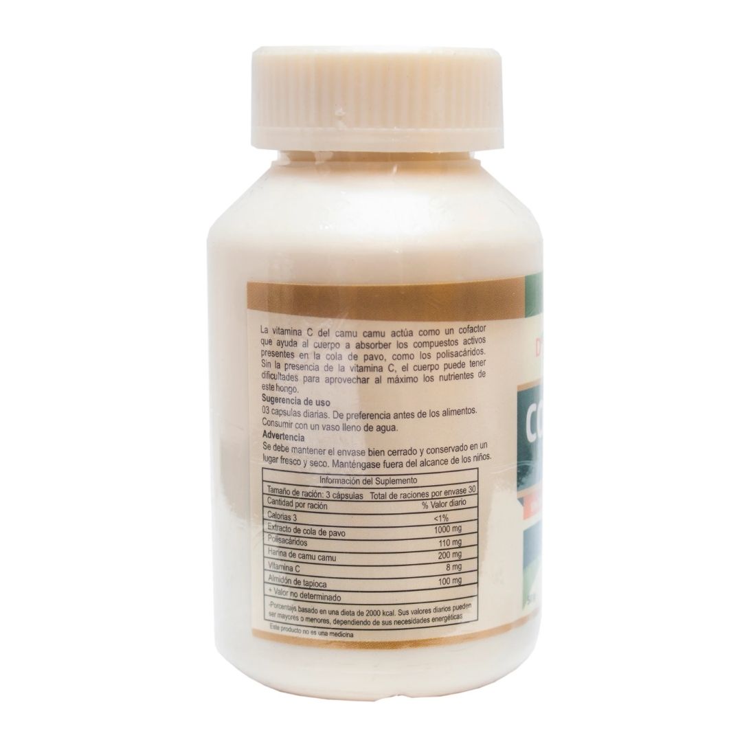 Cola de Pavo 500 mg  100 cápsulas -Inmunológico, Anticancerígeno, Antiinflamatorio