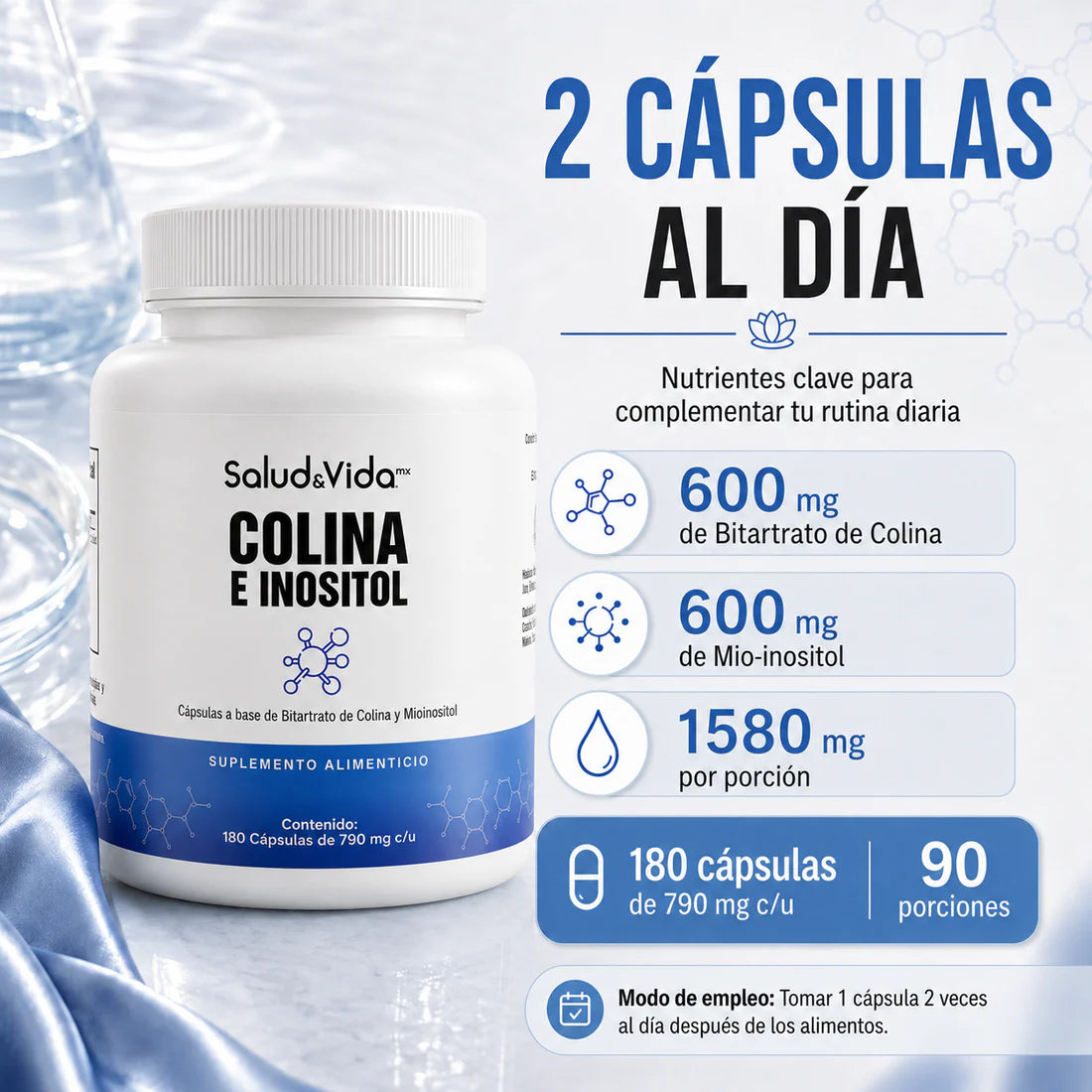 Colina e Inositol 180 Cápsulas