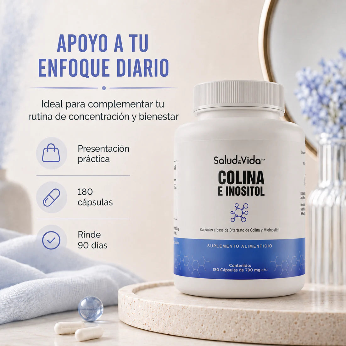 Colina e Inositol 180 Cápsulas