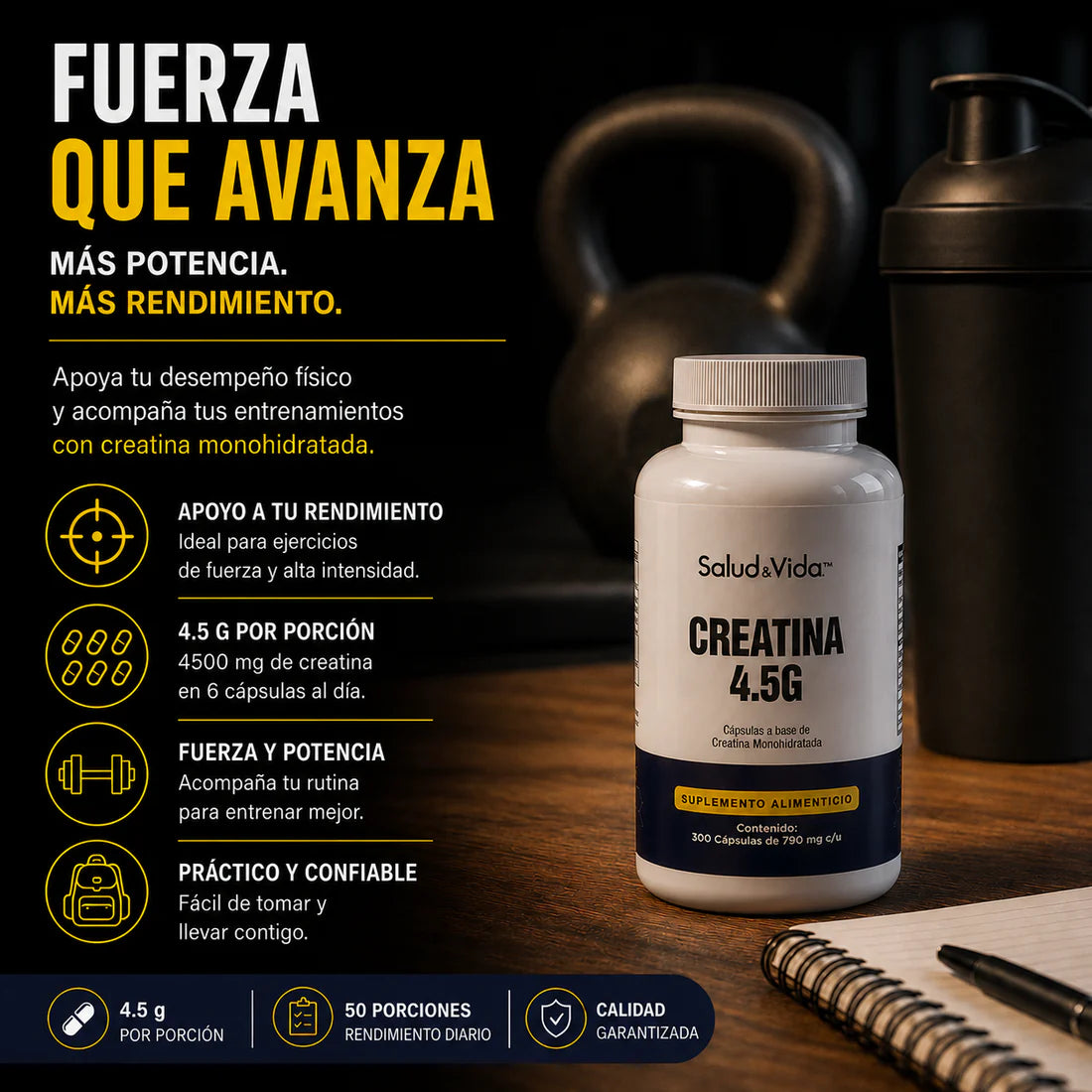 Creatina 4.5G 300 Cápsulas