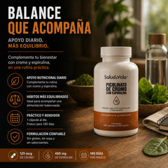 Picolinato de Cromo con Espirulina 180 Cápsulas