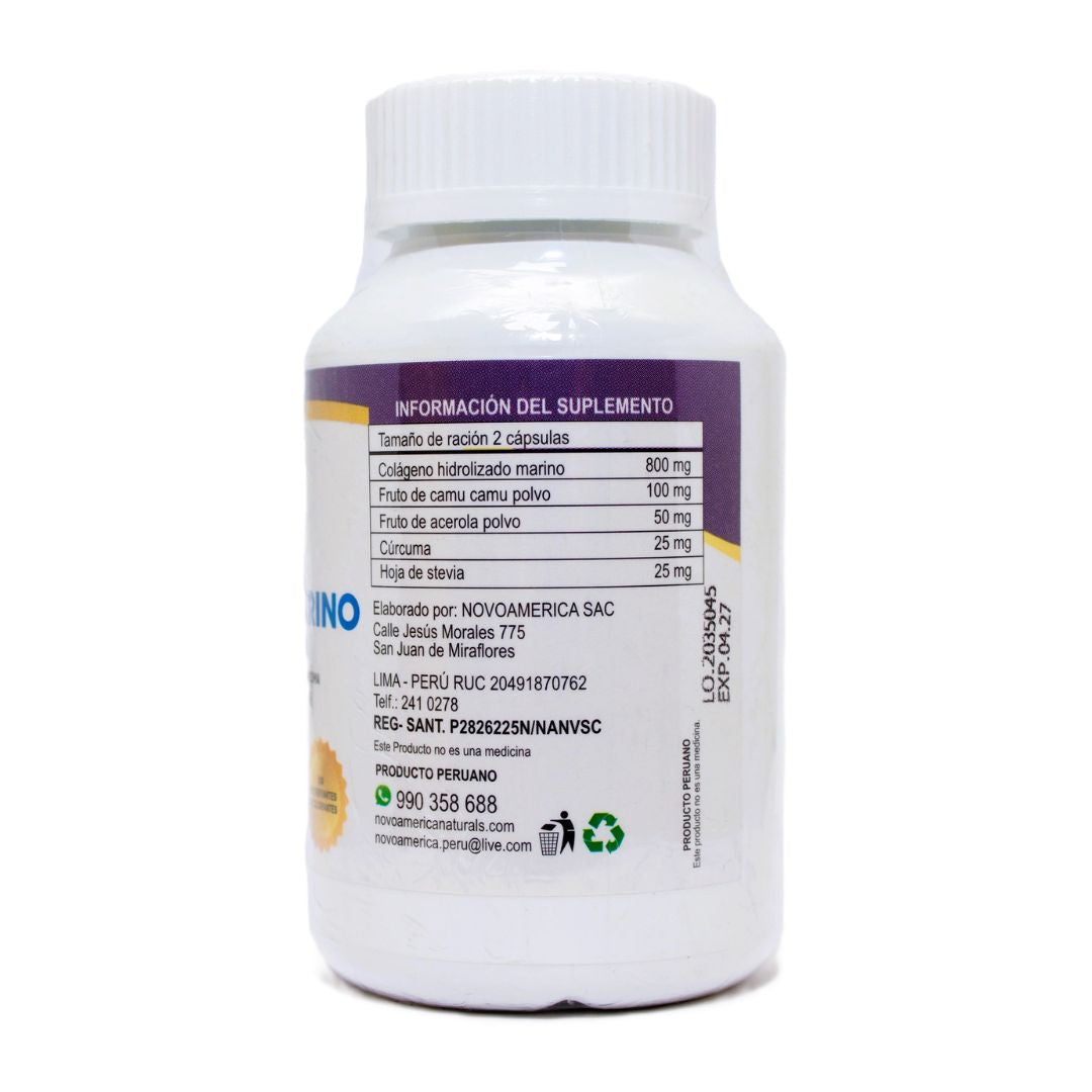 Colágeno Marino Hidrolizado 500mg. 100 cápsulas | Artrosis, Artritis, Piel, Cicatrizaciones, Piel, Uñas, Cabello.