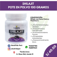 Shilajit polvo 100 gramos | Antioxidante, Articulaciones, Fertilidad, Testosterona, Desintoxicante.