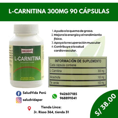 L-Carnitina 90 cápsulas 500 mg