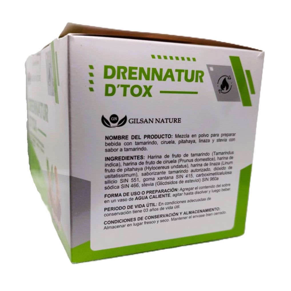 DRENNATUR D’TOX 30 sobres , sabor tamarindo- Limpieza de colon