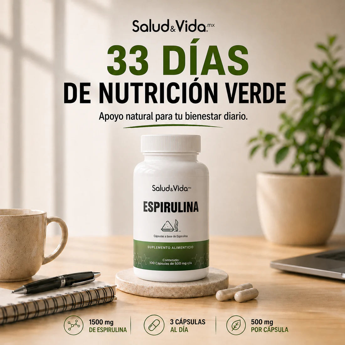 Espirulina 100 Cápsulas