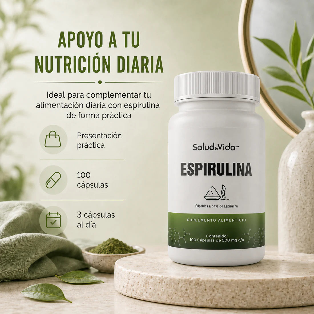 Espirulina 100 Cápsulas