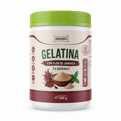 Gelatina,  Flor de Jamaica  y Stevia 300g.