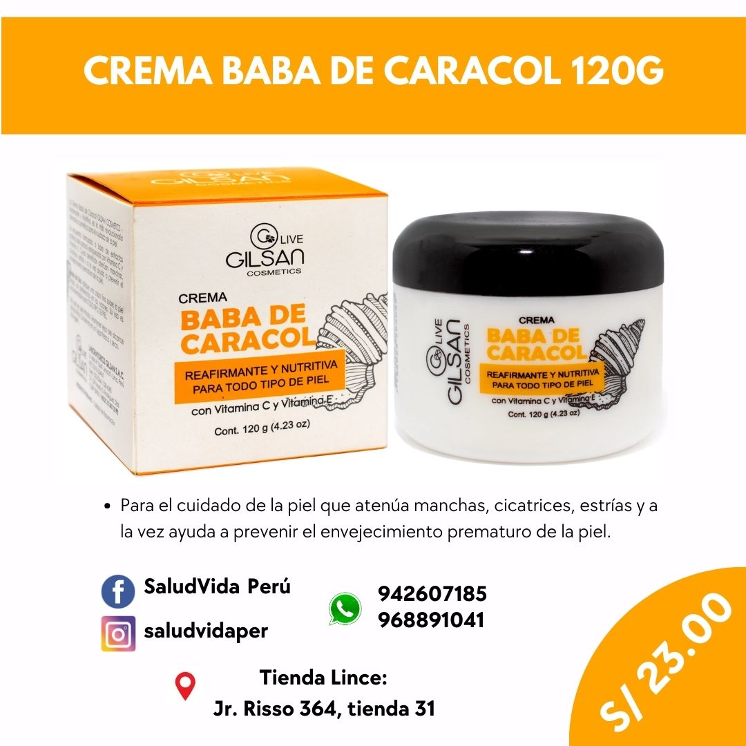 CREMA FACIAL BABA DE CARACOL pote 120grs.