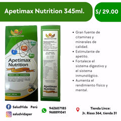 APETIMAX NUTRITION 345ML JARABE | Estimulante de apetito