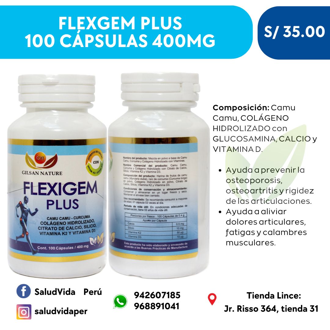 FLEXIGEM PLUS 400MG 100 CÁPSULAS