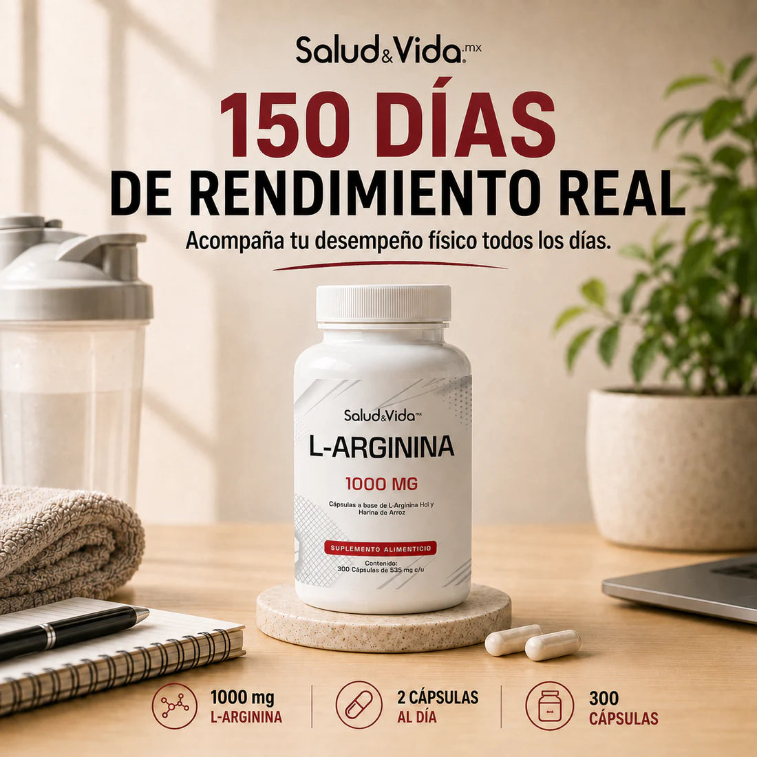 L-Arginina 300 Cápsulas 1000 mg