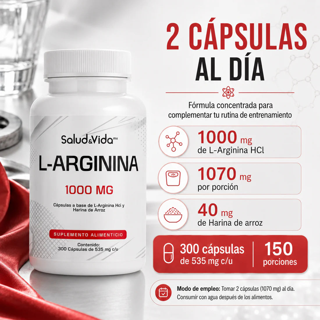 L-Arginina 300 Cápsulas 1000 mg