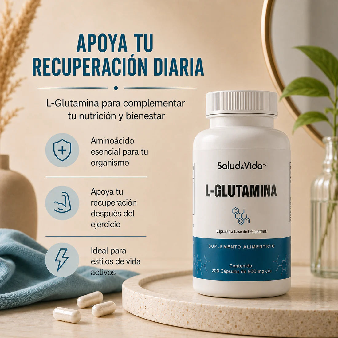 L-Glutamina 500 mg 200 Cápsulas