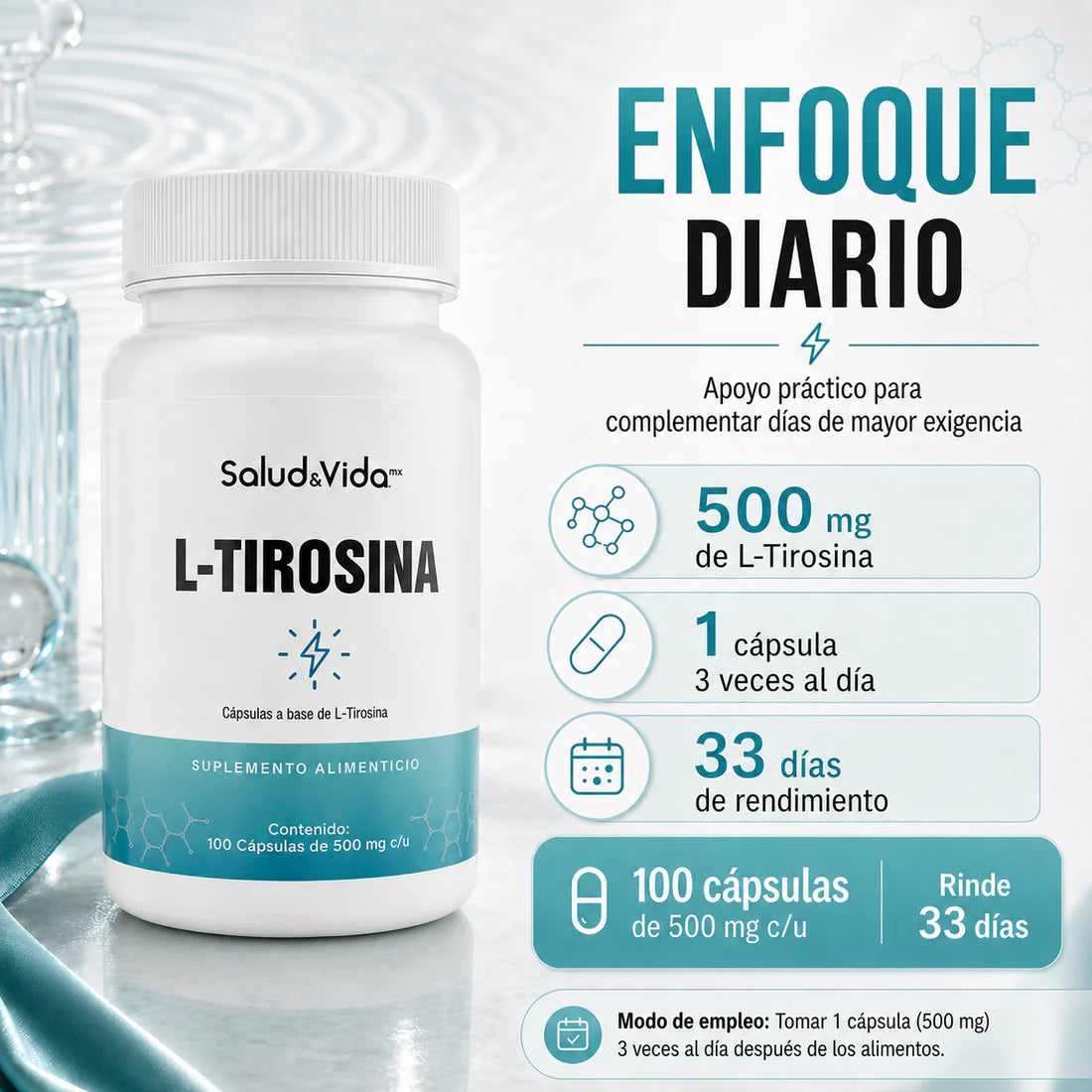 L-Tirosina 100 Cápsulas