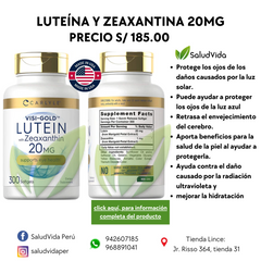 Luteina con zeaxantina 20 mg | 300 cápsulas blandas