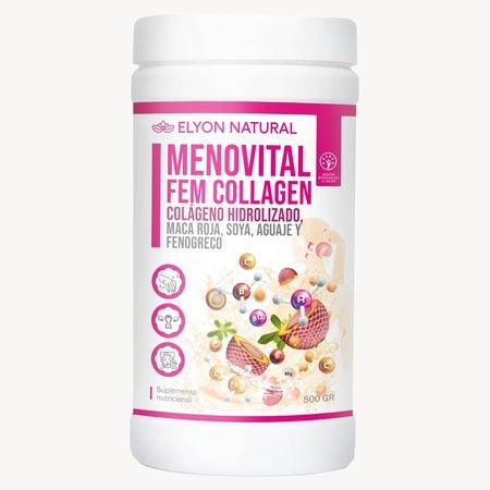 Menovital Fem Collagen 500g – Apoya el equilibrio hormonal, la salud ósea y la elasticidad de la piel.