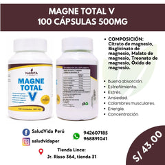Magne Total V 500mg. 100 cápsulas
