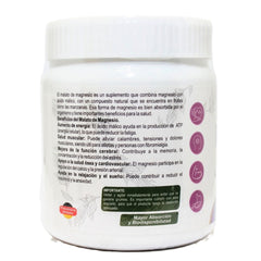 Malato de Magnesio 200g.  Polvo - Pote