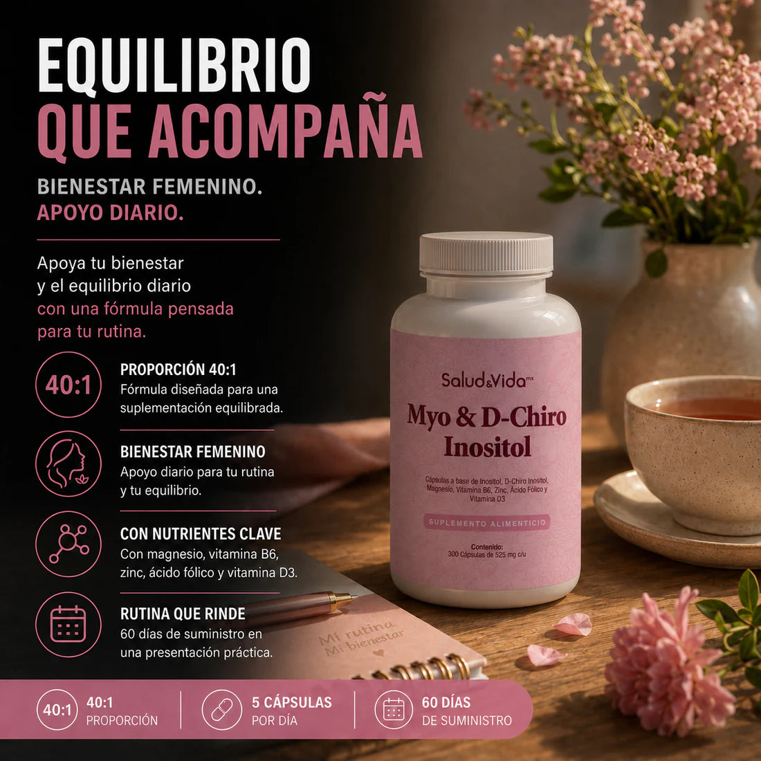 Ultimate MYO & D-Chiro Inositol 2000mg (40:1) 300 Cápsulas