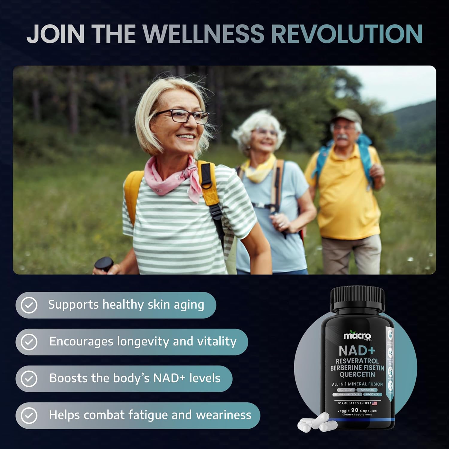 NAD TRANS-RESVERATROL 90 CÁPSULAS - Longevidad.
