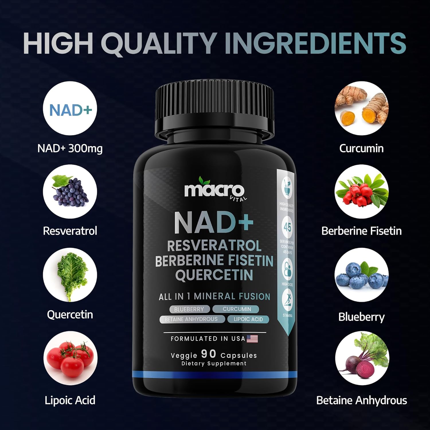 NAD TRANS-RESVERATROL 90 CÁPSULAS - Longevidad.