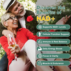 NAD Supplement 500mg, Pure Organic NAD+ Supplement for Women & Men, NAD+ with Trans-Resveratrol