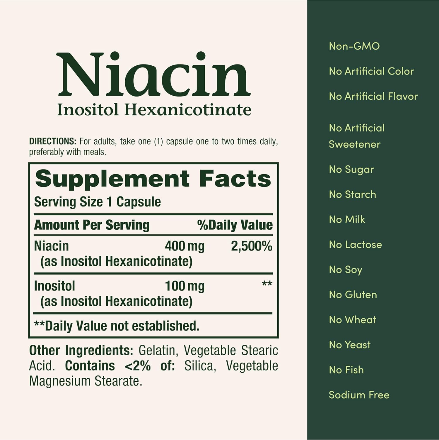 Niacin  500mg. 120 cáp.  | Metabolismo, Colesterol, Antioxidante, Piel.
