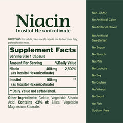 Niacin  500mg. 120 cáp.  | Metabolismo, Colesterol, Antioxidante, Piel.