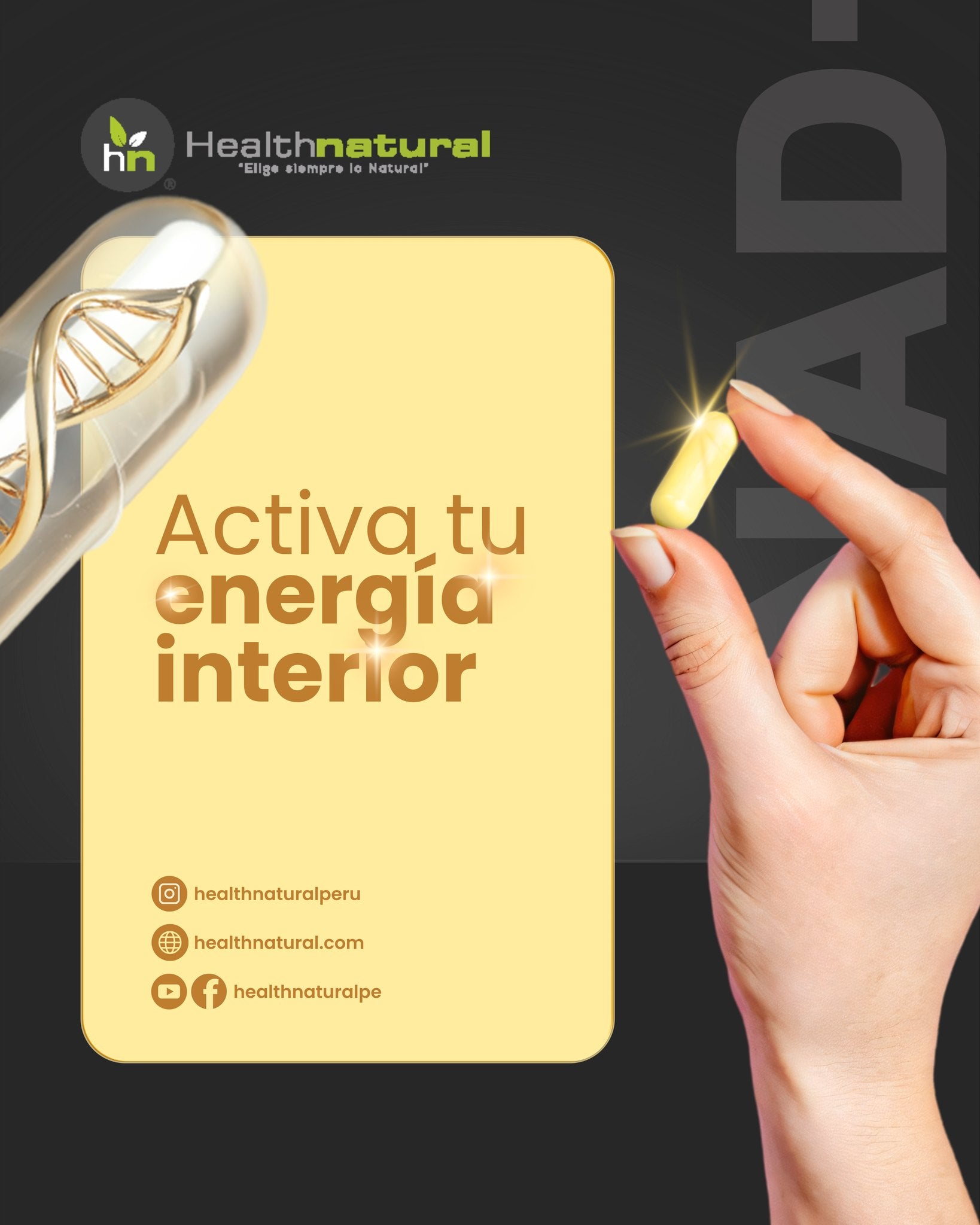 NAD+ (Nicotinamida Ribosa, Trans-Resveratrol y Quercetina), 90 Cáps. Vegetales de 500 mg