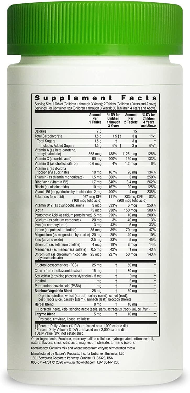 Nutri Stars 120 tabletas masticables  - Multivitaminico para niños - Salud Vida Peru