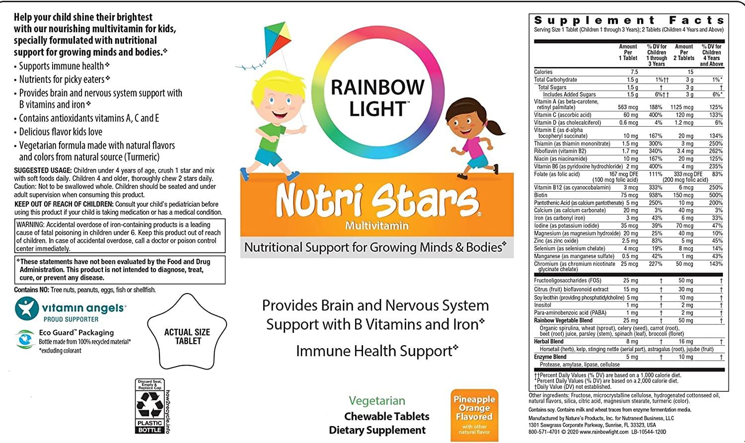 Nutri Stars 120 tabletas masticables  - Multivitaminico para niños - Salud Vida Peru